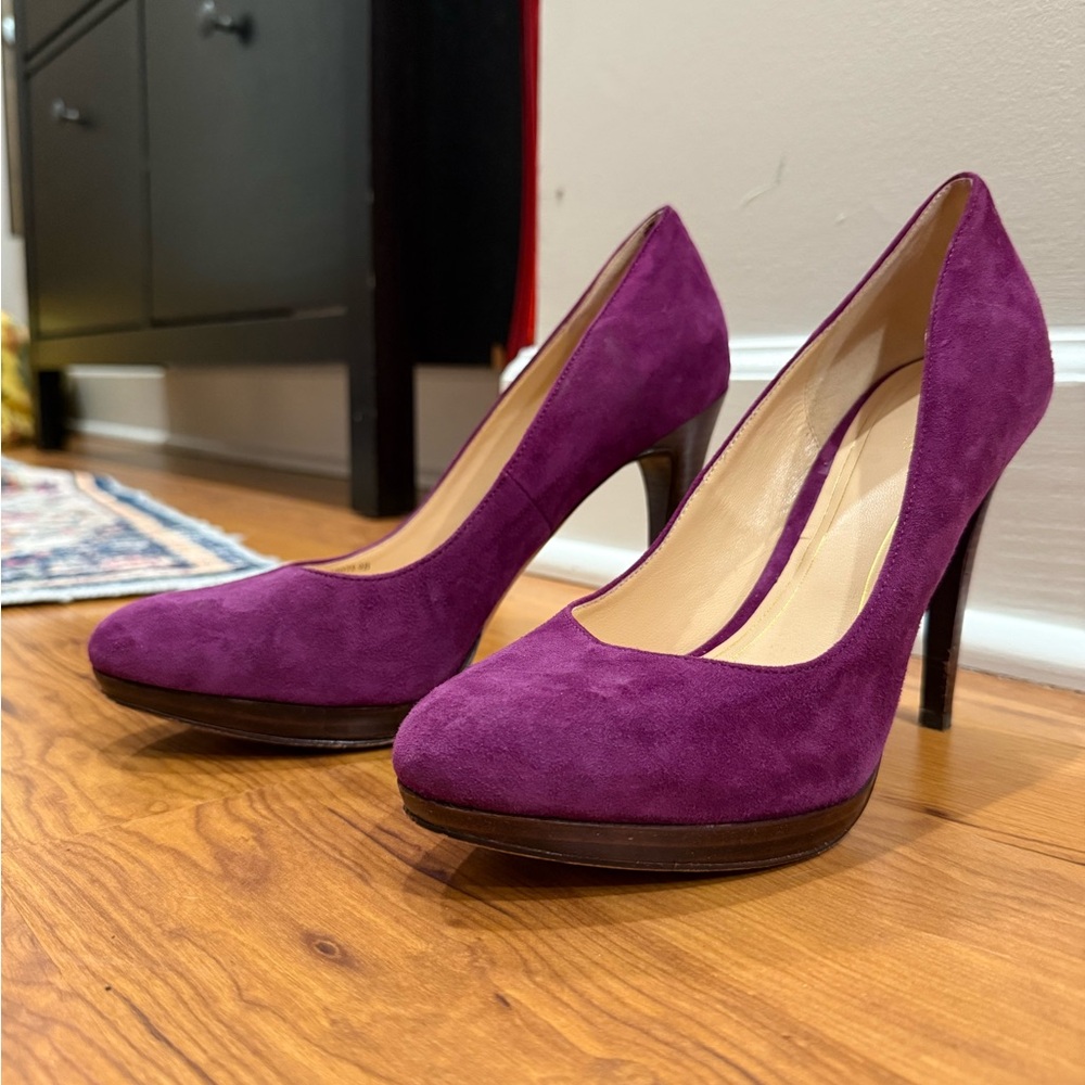 Cole Haan Purple Suede Platform Heels